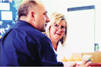 Two school leaders in conversation